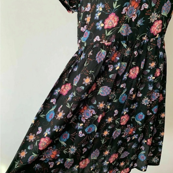 Brave Soul Black Floral Smock Dress Size S - Picture 2 of 7